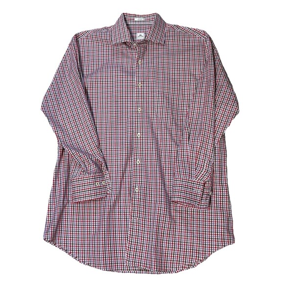 Peter Millar Men's Nanoluxe Easy Care Button-Down Long Sleeve Shirt Large Red - Picture 9 of 9